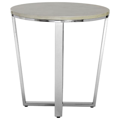 Hamilton Interiors Living Allure Round White Faux Marble End Table House of Isabella UK