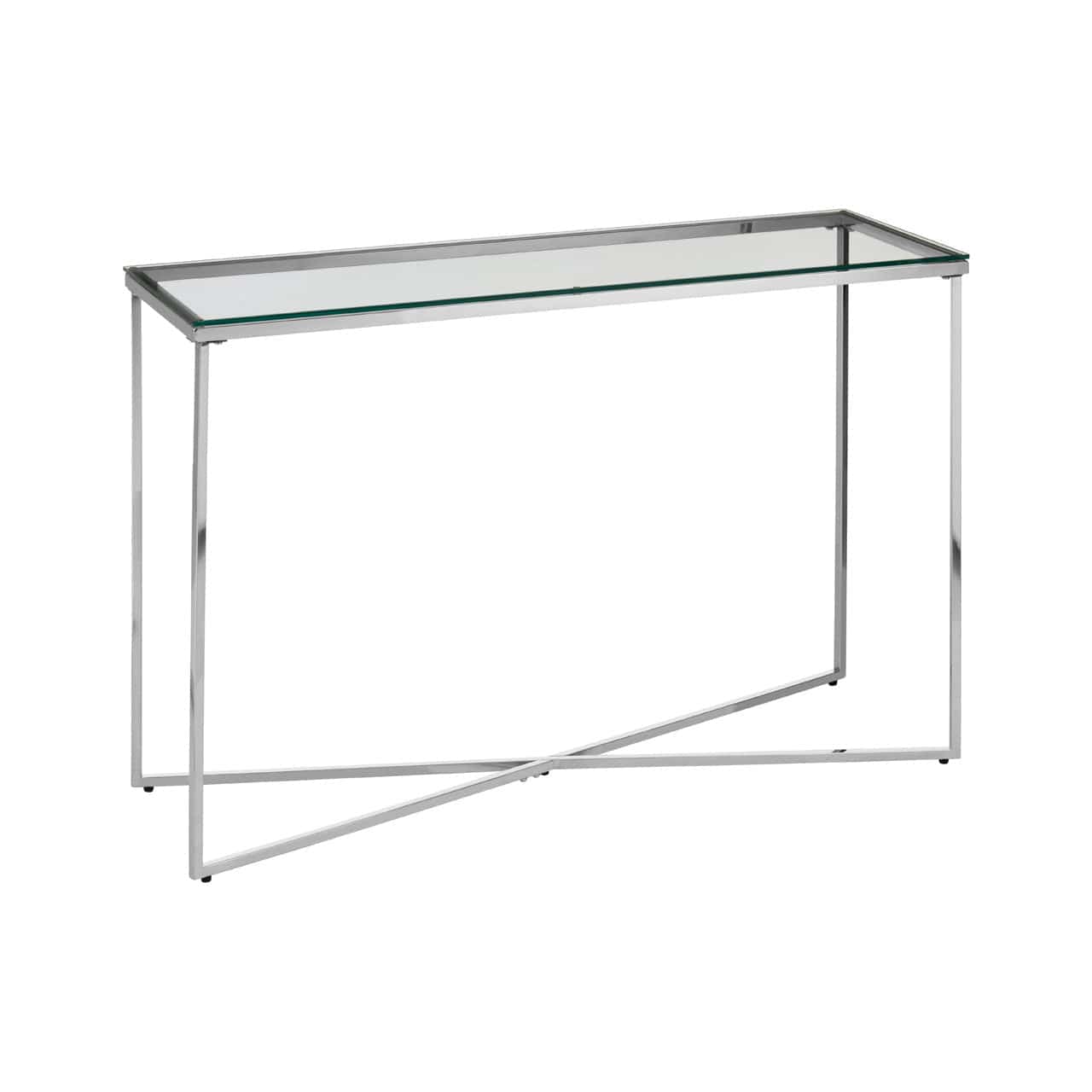 Hamilton Interiors Living Allure Silver Cross Base Console Table House of Isabella UK