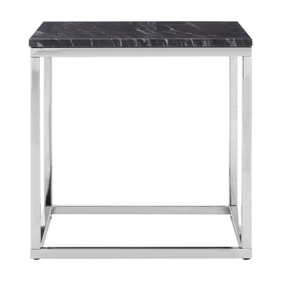 Hamilton Interiors Living Allure Square Black / White Marble End Table House of Isabella UK