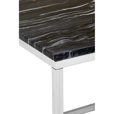 Hamilton Interiors Living Allure Square Black / White Marble End Table House of Isabella UK