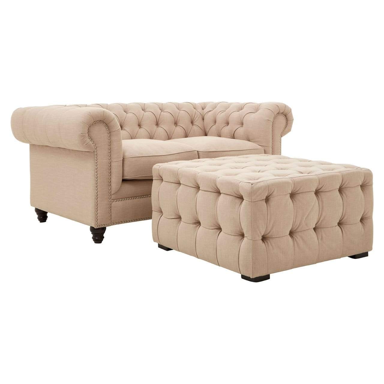 Hamilton Interiors, Artois2 Seater Beige Linen Sofa - House of Isabella UK