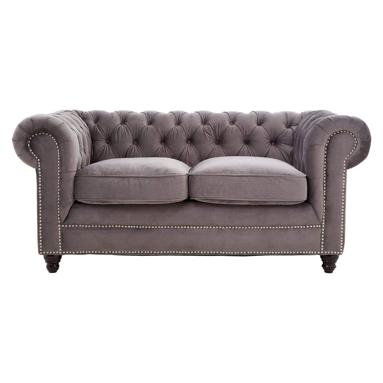 Hamilton Interiors Living Artois2 Seater Grey Velvet Sofa House of Isabella UK