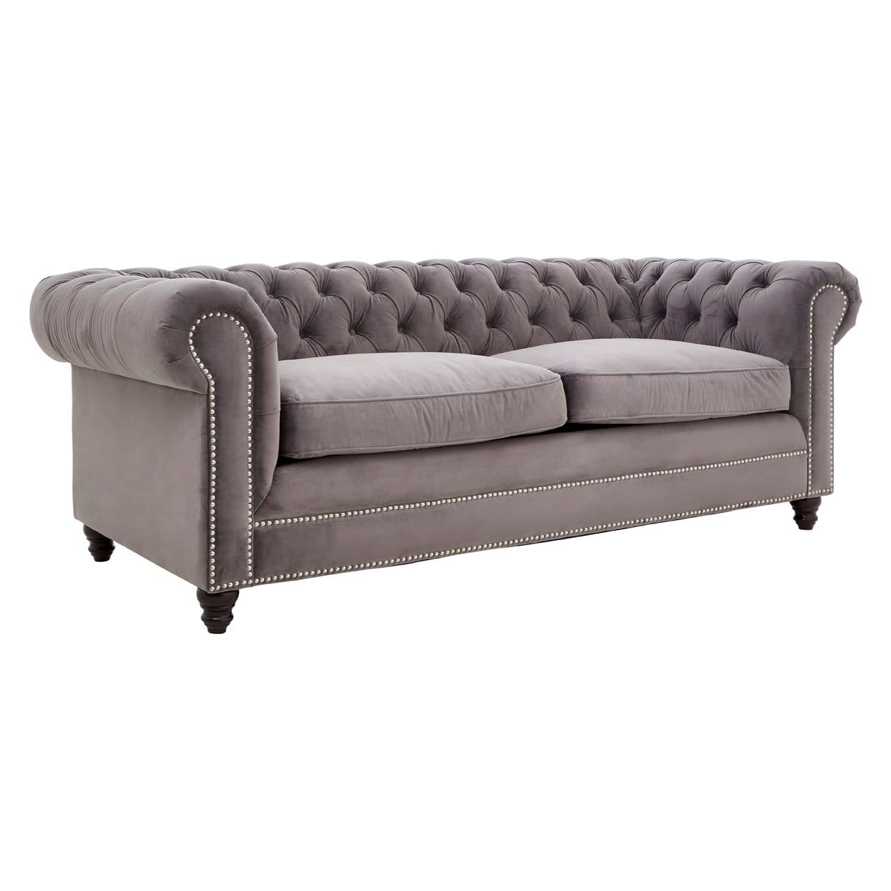 Hamilton Interiors, Artois3 Seater Grey Velvet Sofa - House of Isabella UK