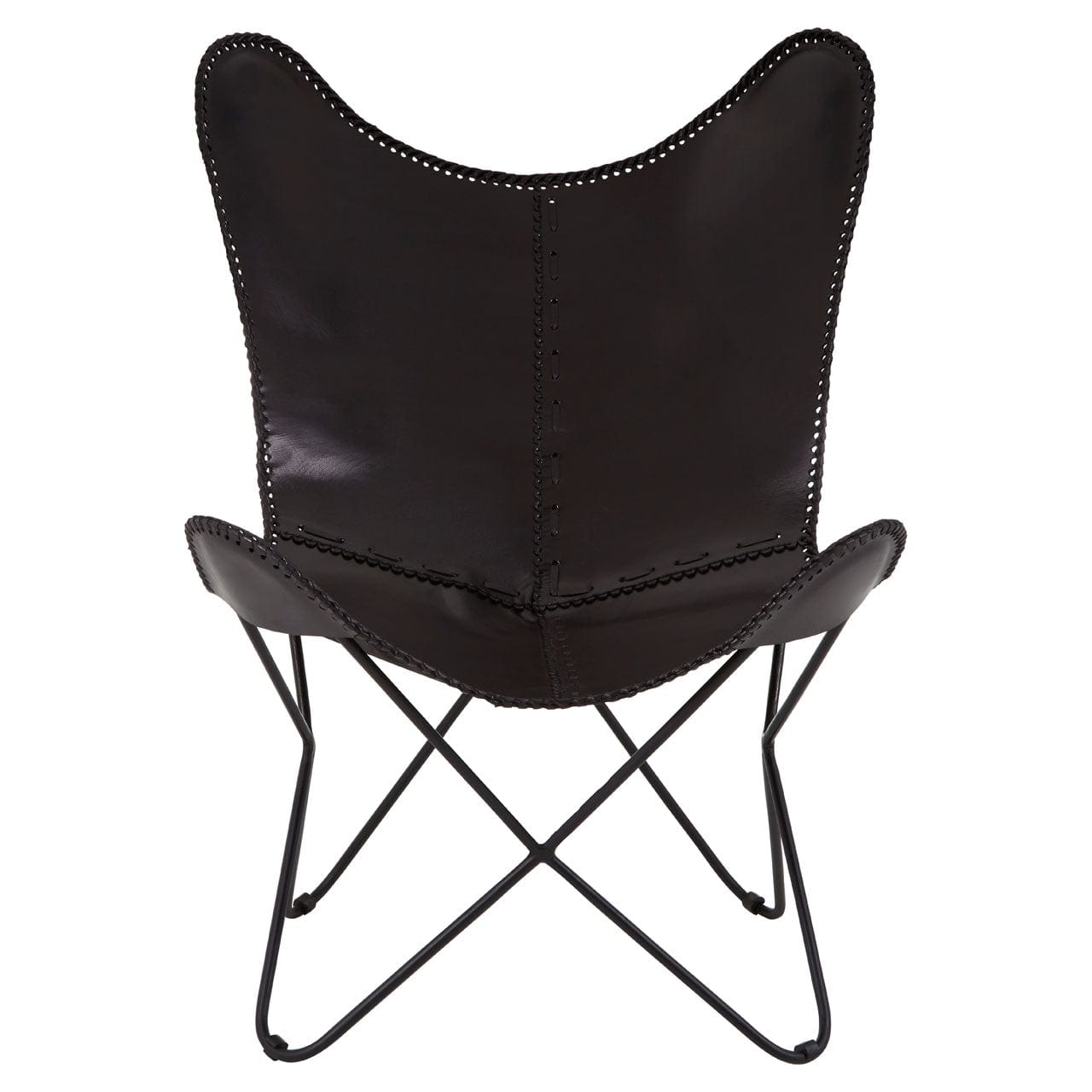 Hamilton Interiors Living Buffalo Black Leather Butterfly Chair House of Isabella UK