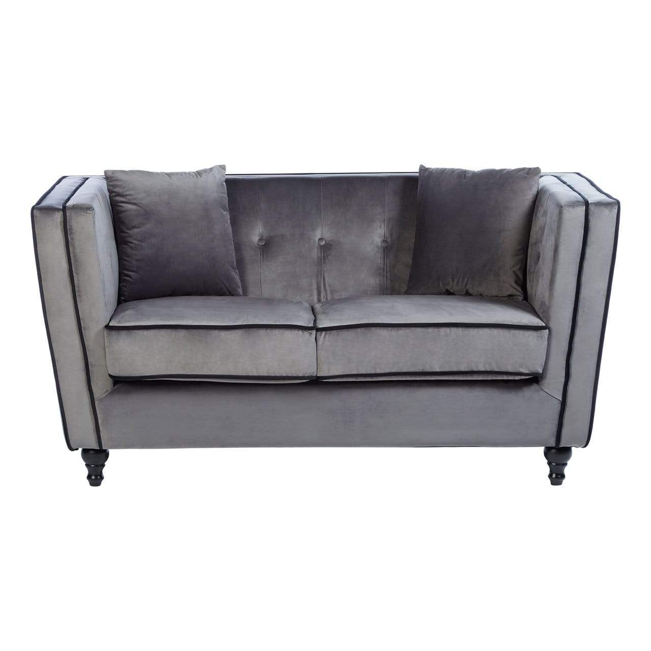 Hamilton Interiors, Bular Grey Velvet 2 Seat Sofa - House of Isabella UK