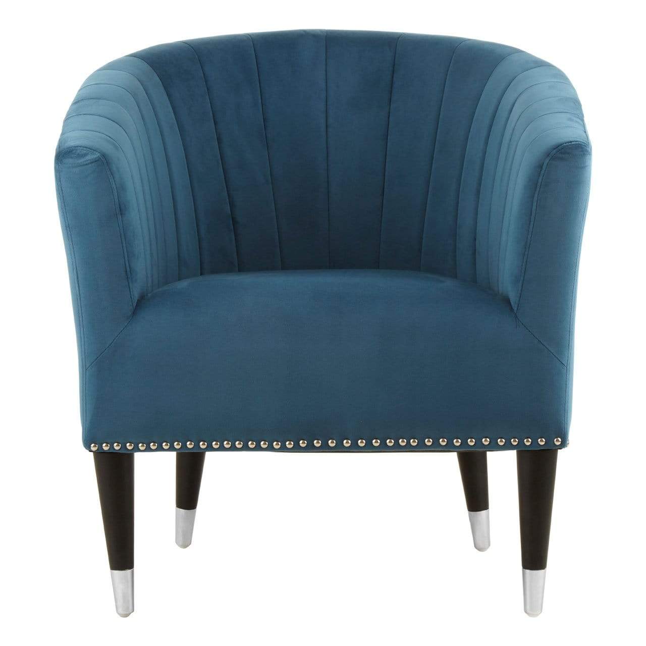 Hamilton Interiors Living Deseille Blue Velvet Chair House of Isabella UK