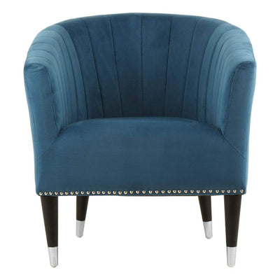 Hamilton Interiors Living Deseille Blue Velvet Chair House of Isabella UK