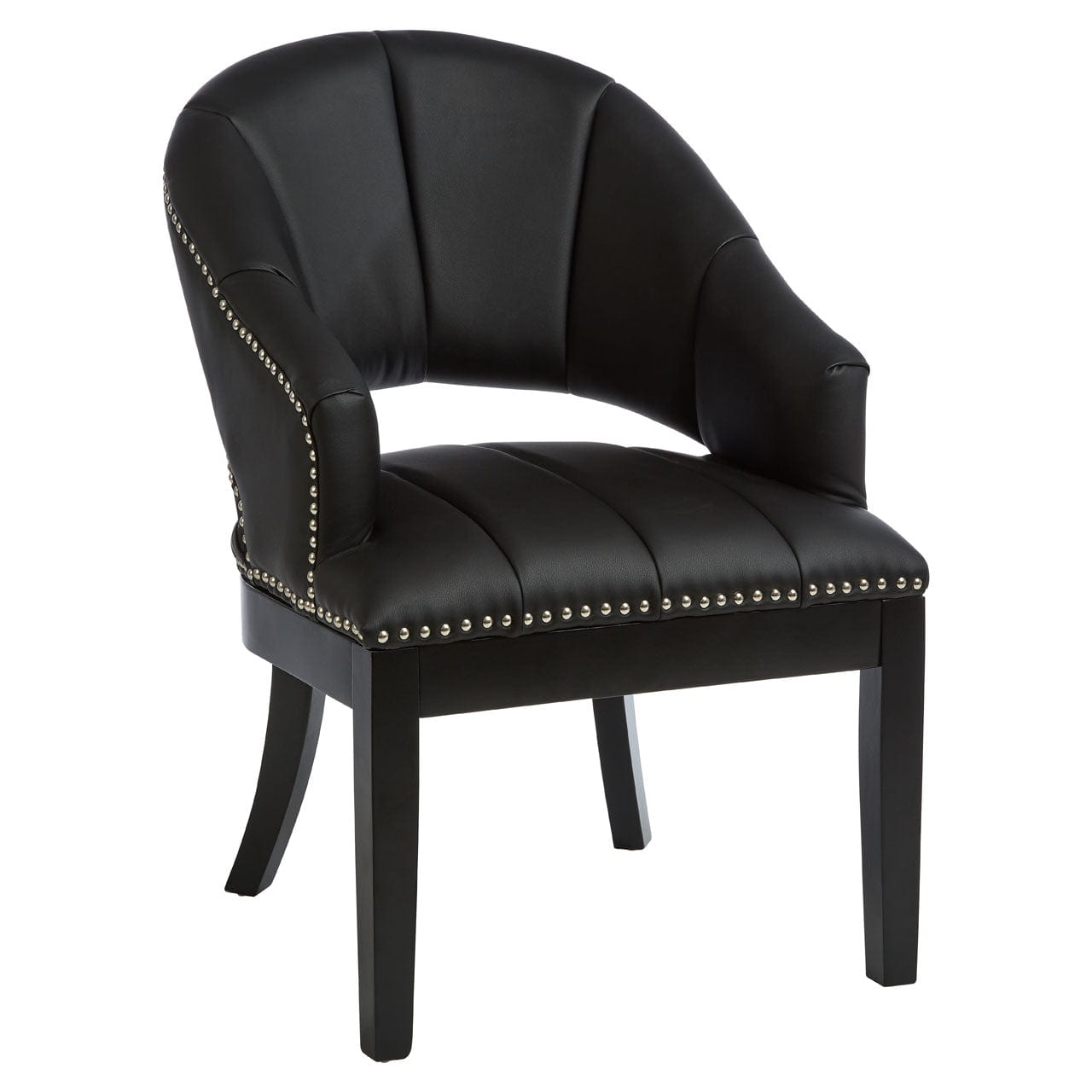Hamilton Interiors Living Dorchester Black Faux Leather Chair House of Isabella UK