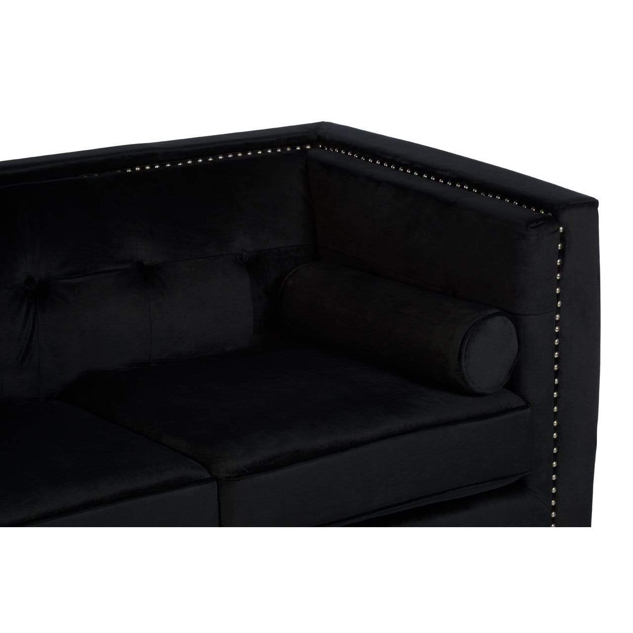 Hamilton Interiors, Elisea 2 Seat Black Velvet Sofa - House of Isabella UK