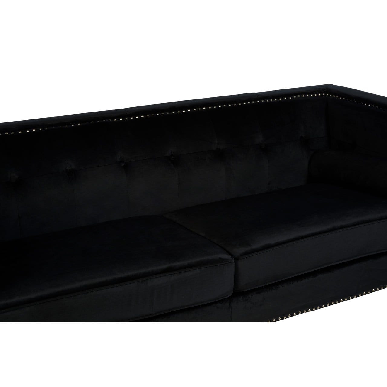 Hamilton Interiors, Elisea 3 Seat Black Velvet Sofa - House of Isabella UK