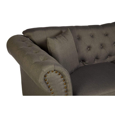 Hamilton Interiors Living Fabian 3 Seat Grey Chesterfield Sofa House of Isabella UK
