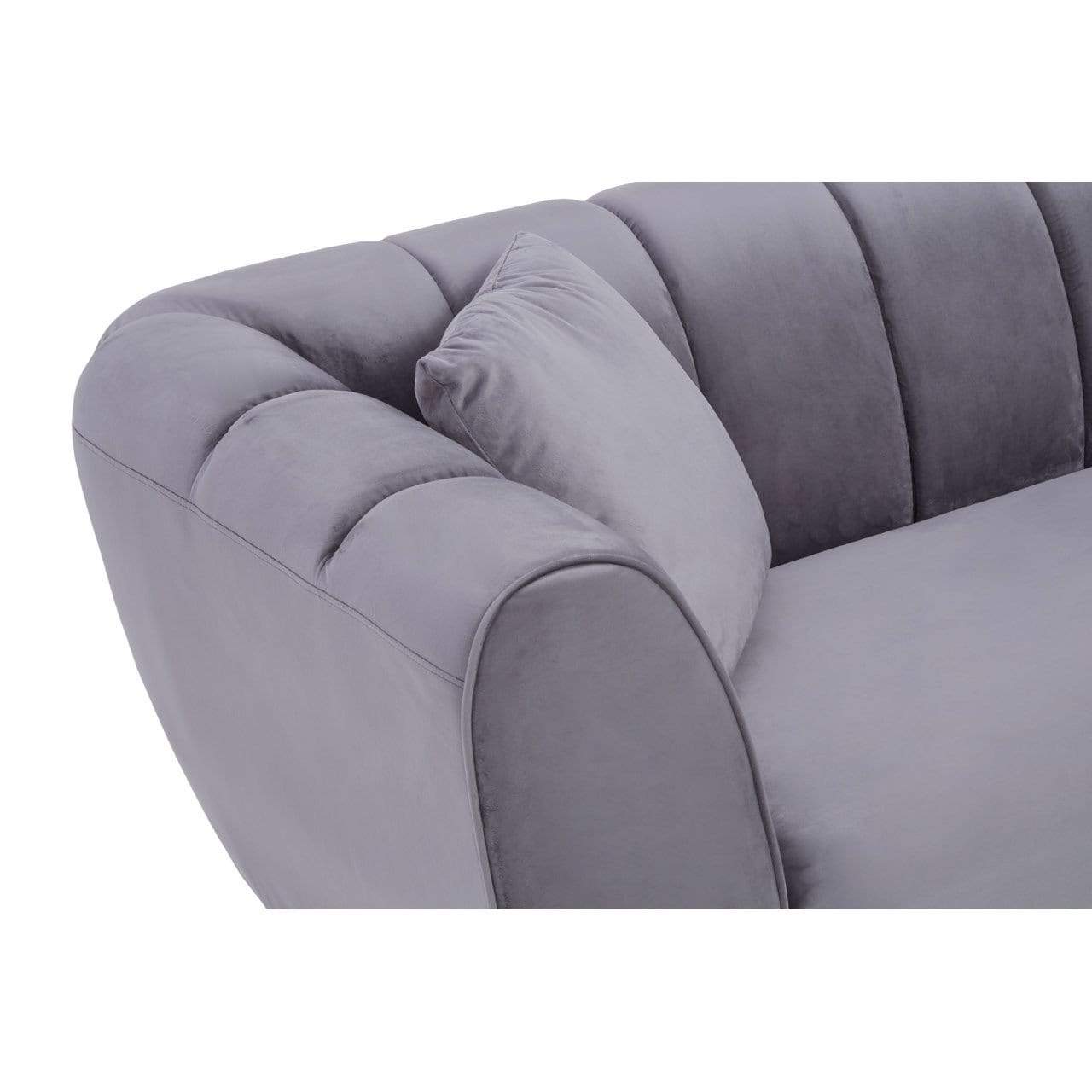 Hamilton Interiors Living Flora 3 Seat Grey Velvet Sofa House of Isabella UK