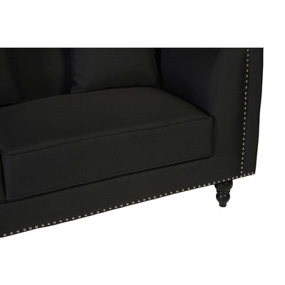 Hamilton Interiors Living Freya 3 Seat Black Fabric Sofa House of Isabella UK