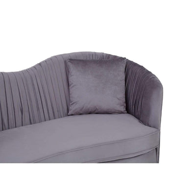 Hamilton Interiors Living Frieda 2 Seat Pleated Grey Velvet Sofa House of Isabella UK