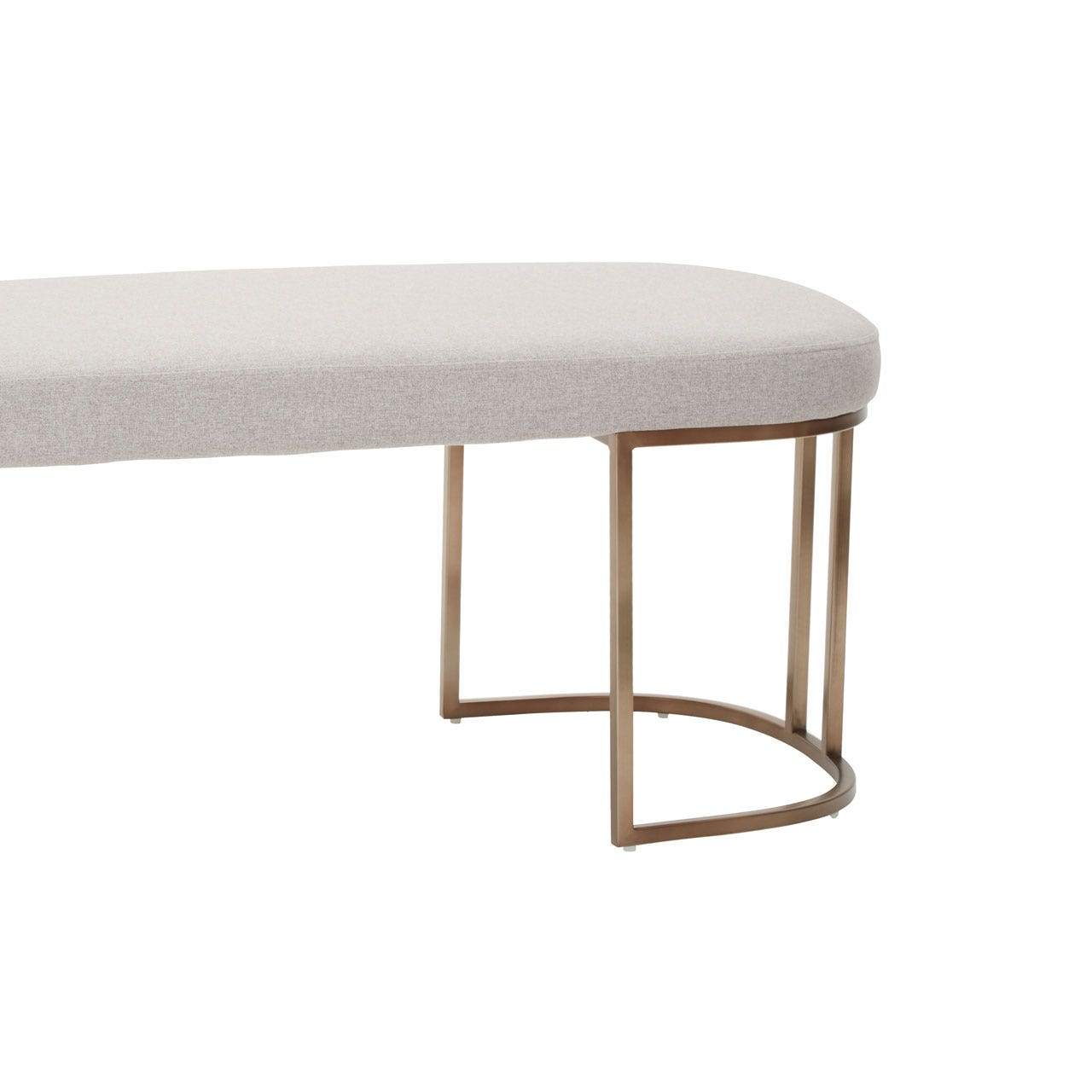 Hamilton Interiors Living Gilden Light Grey Bench With Curved Base House of Isabella UK