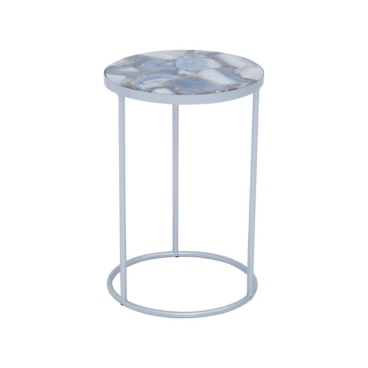 Hamilton Interiors Living Insignia Natural & Silver Agate Side Table House of Isabella UK