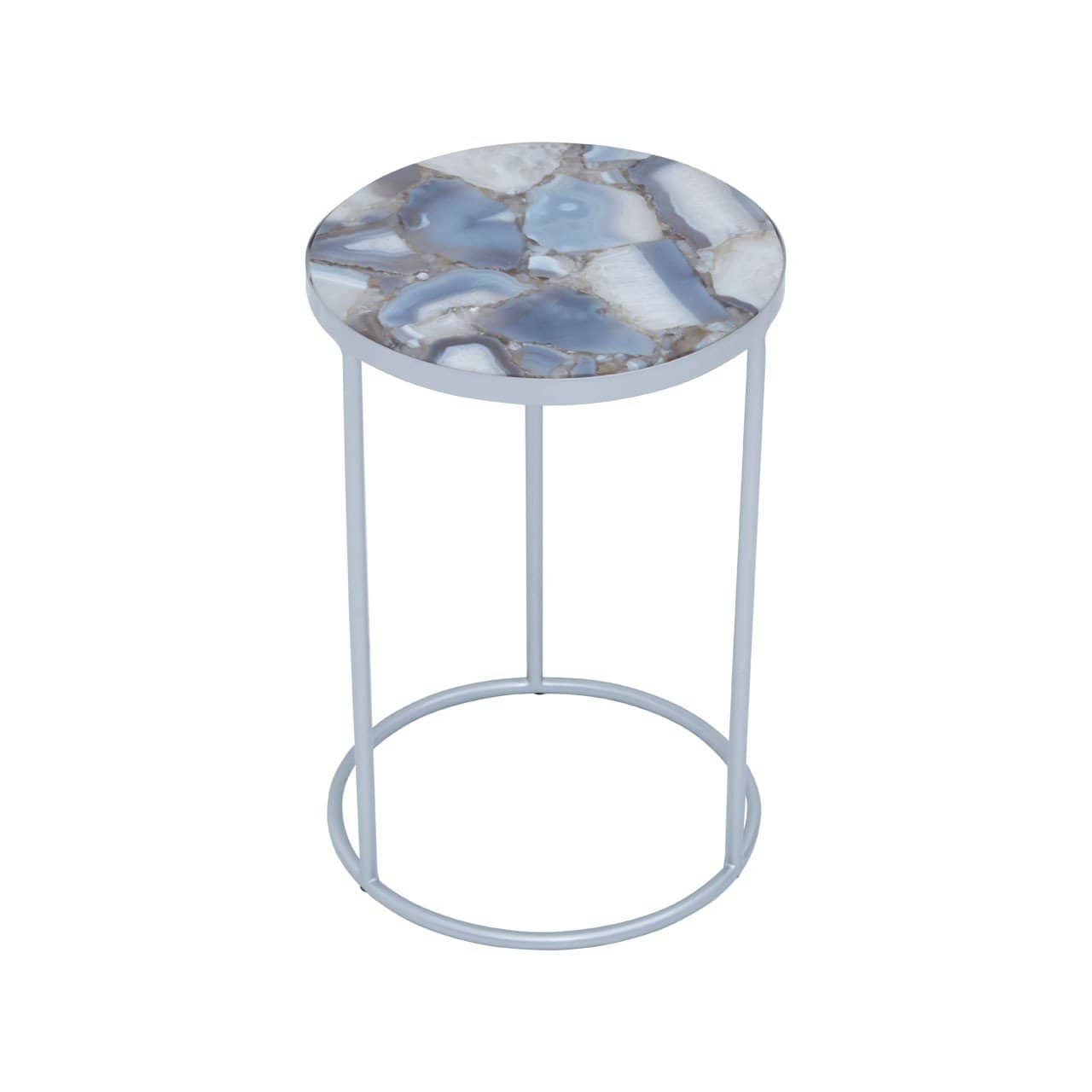 Hamilton Interiors Living Insignia Natural & Silver Agate Side Table House of Isabella UK