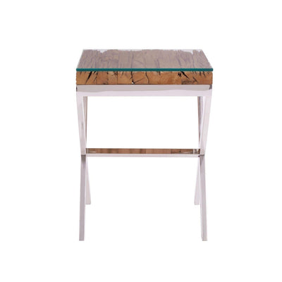 Hamilton Interiors Living Kepier Natural Top Side Table With Cross Base House of Isabella UK