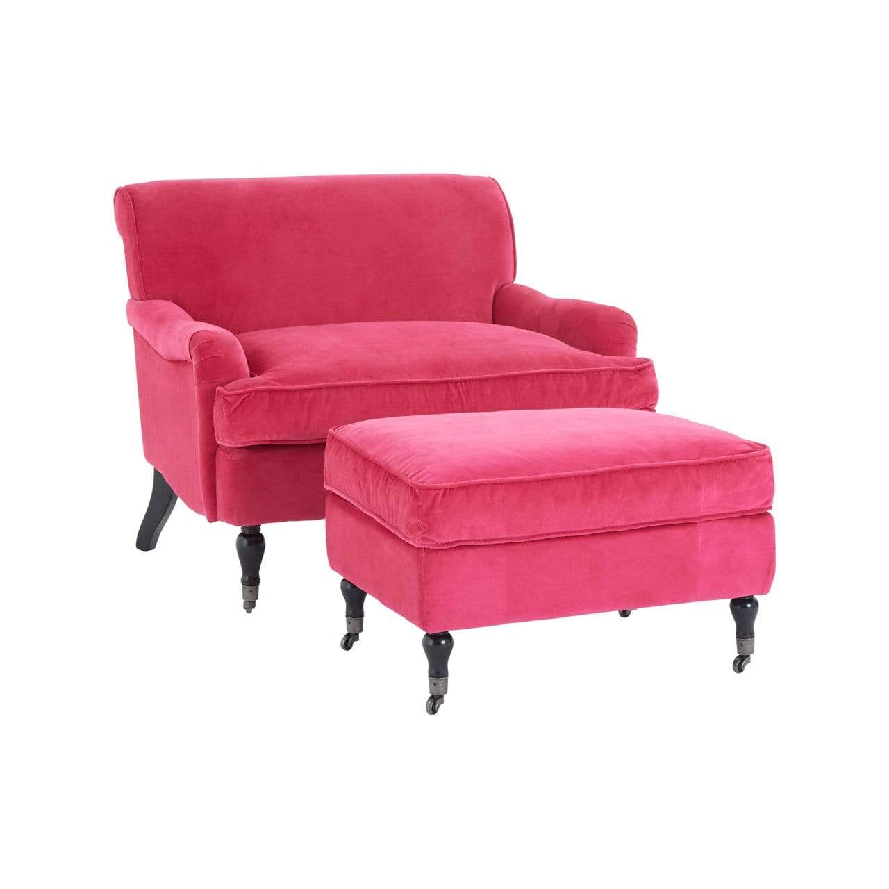 Hamilton Interiors Living Large Pink Plush Velvet Chair House of Isabella UK