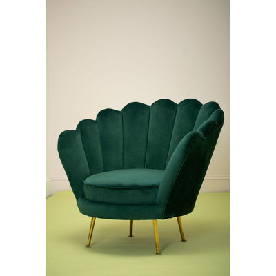 Hamilton Interiors Living Ovala Deep Green Scalloped Chair House of Isabella UK