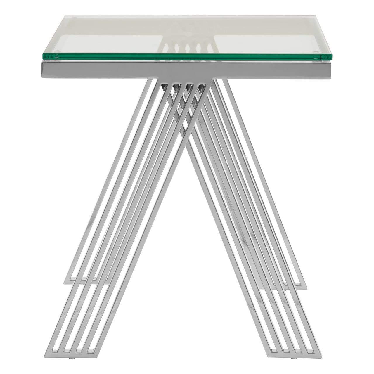 Hamilton Interiors, Paramount Clear Glass End Table - House of Isabella UK