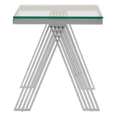 Hamilton Interiors, Paramount Clear Glass End Table - House of Isabella UK