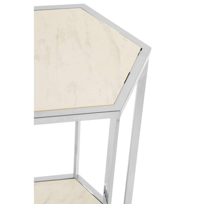 Hamilton Interiors, Paramount White And Silver End Table - House of Isabella UK