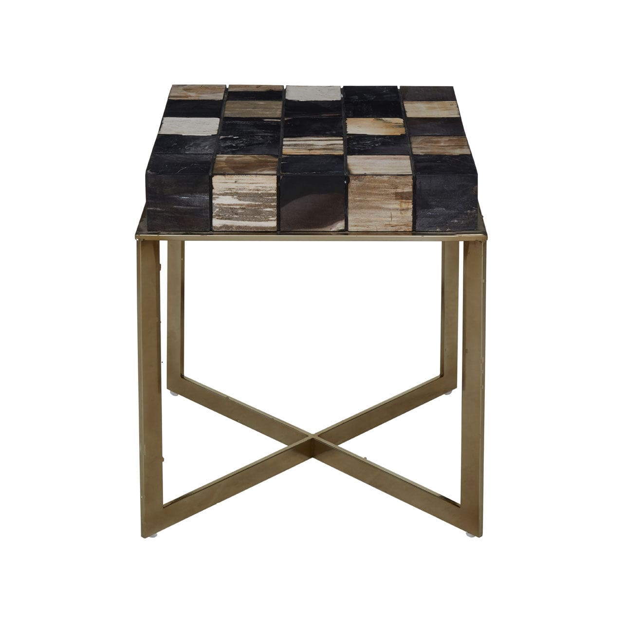 Hamilton Interiors Living Relic Side Table With Brass Finish House of Isabella UK