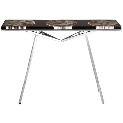Hamilton Interiors, Remic Black Resin/silver Legs  Console Table - House of Isabella UK