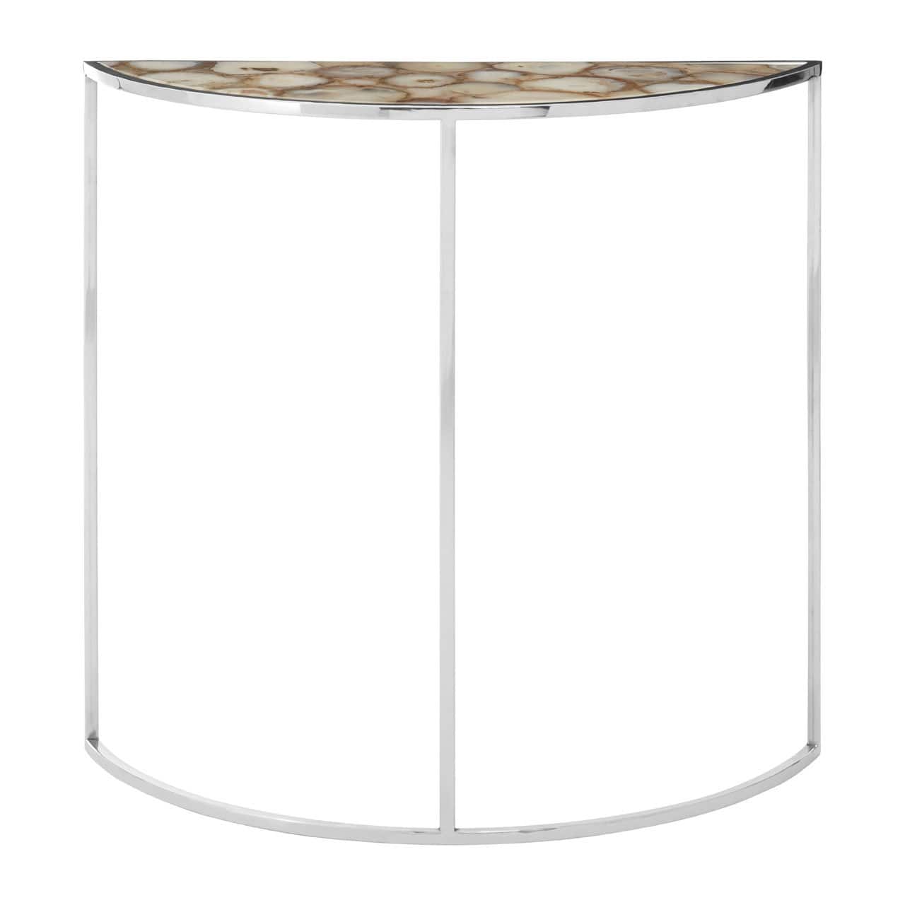 Hamilton Interiors, Rolf Half Moon White Agate Top Table - House of Isabella UK