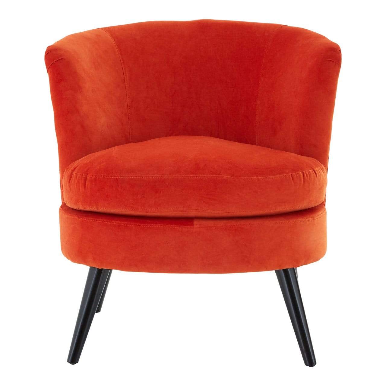 Hamilton Interiors Living Round Orange Plush Velvet Armchair House of Isabella UK