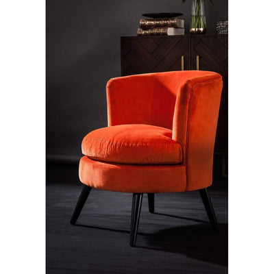 Hamilton Interiors Living Round Orange Plush Velvet Armchair House of Isabella UK
