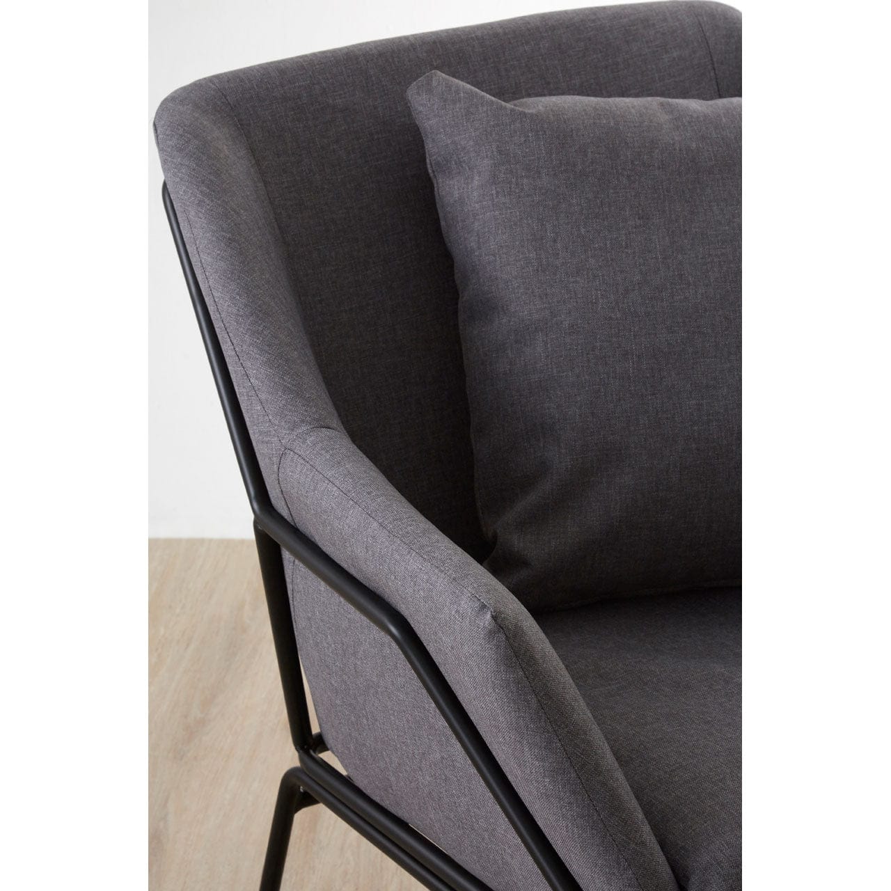 Hamilton Interiors Living Stockholm Grey Fabric Chair With Metal Legs House of Isabella UK