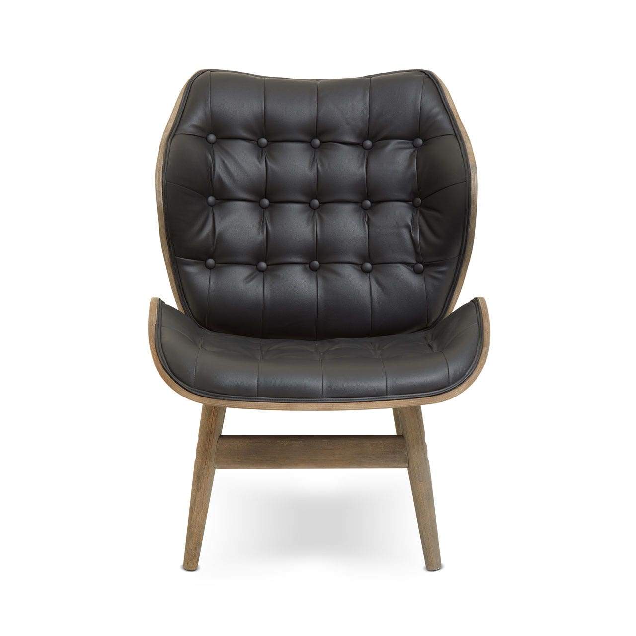 Hamilton Interiors Living Vinsi Black Leather Chair With Button Detail House of Isabella UK