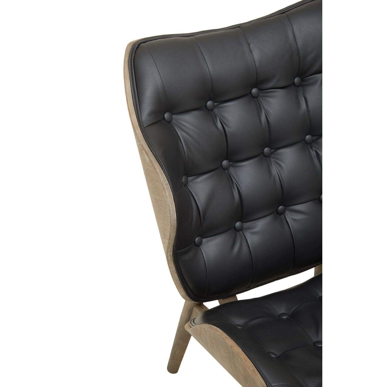 Hamilton Interiors Living Vinsi Black Leather Chair With Button Detail House of Isabella UK