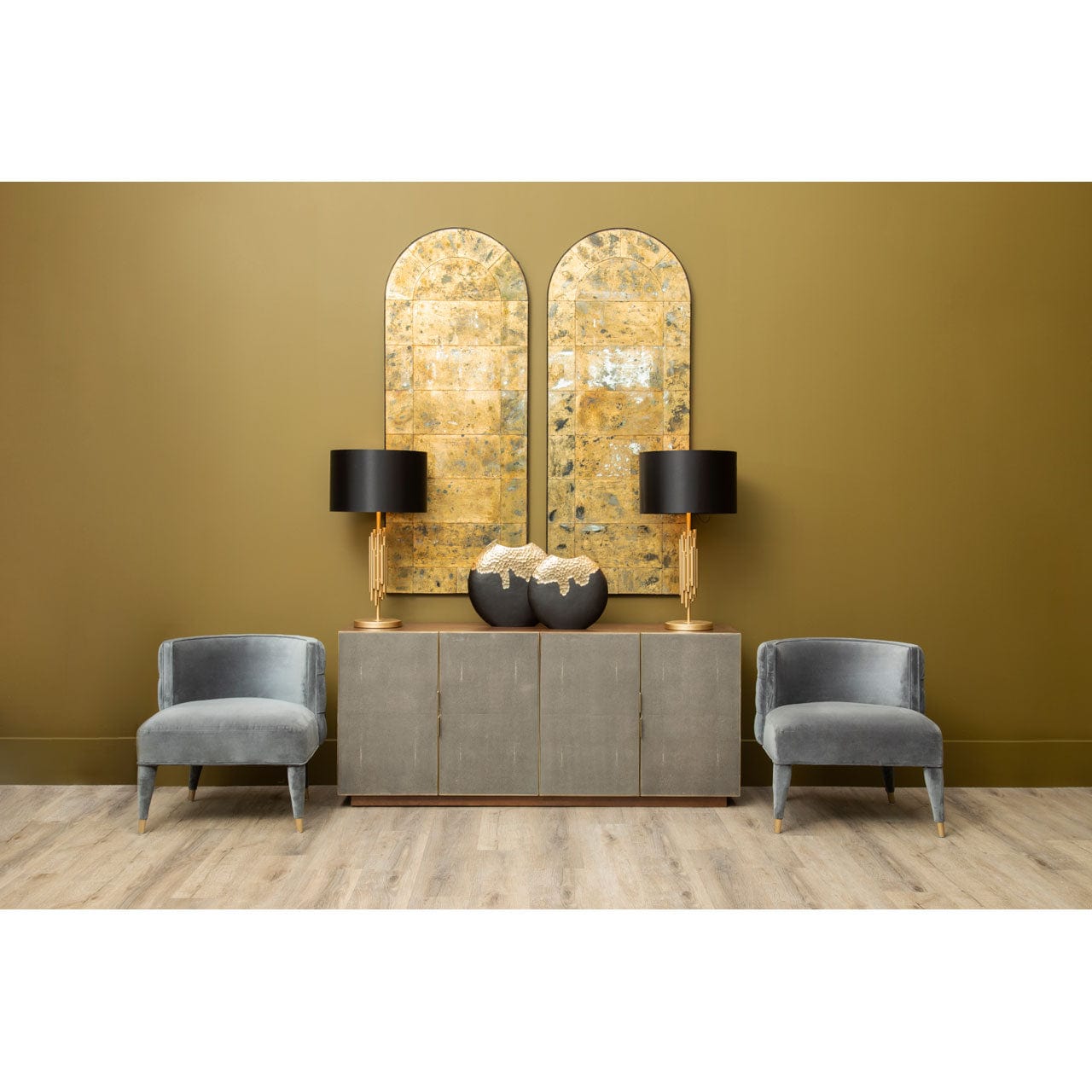 Hamilton Interiors Mirrors Riza Arched / Gold Finish Wall Mirror House of Isabella UK