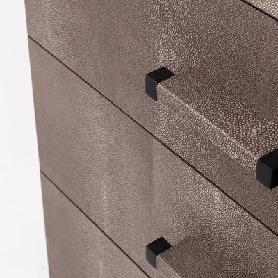 Linea Nera Chest Grey Shagreen Leather