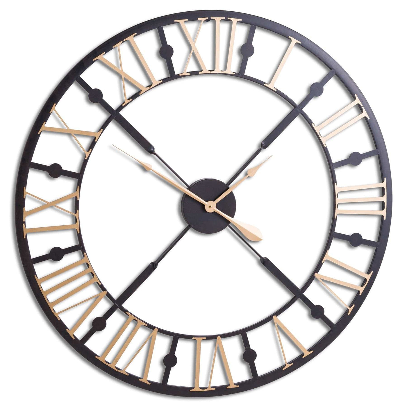 Hill Interiors Accessories Black And Gold Skeleton Clock House of Isabella UK