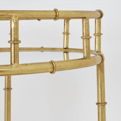 Hill Interiors Dining Gold Round Drinks Trolley House of Isabella UK