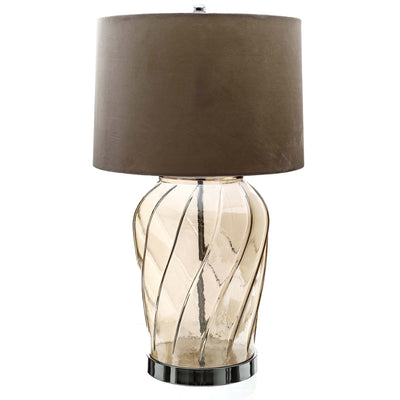 Hill Interiors Lighting Ambassador Metallic Glass Lamp With Velvet Shade House of Isabella UK