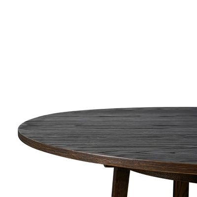 Hudson Round Dining Table Brushed Brown Oak 95cm