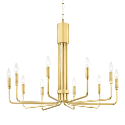 Hudson Valley Lighting Lighting BRIGITTE Aged Brass Chandelier 2 House of Isabella UK
