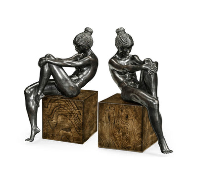 Jonathan Charles Accessories Jonathan Charles Nude Girl Figurine Bookends - Dark Bronze House of Isabella UK