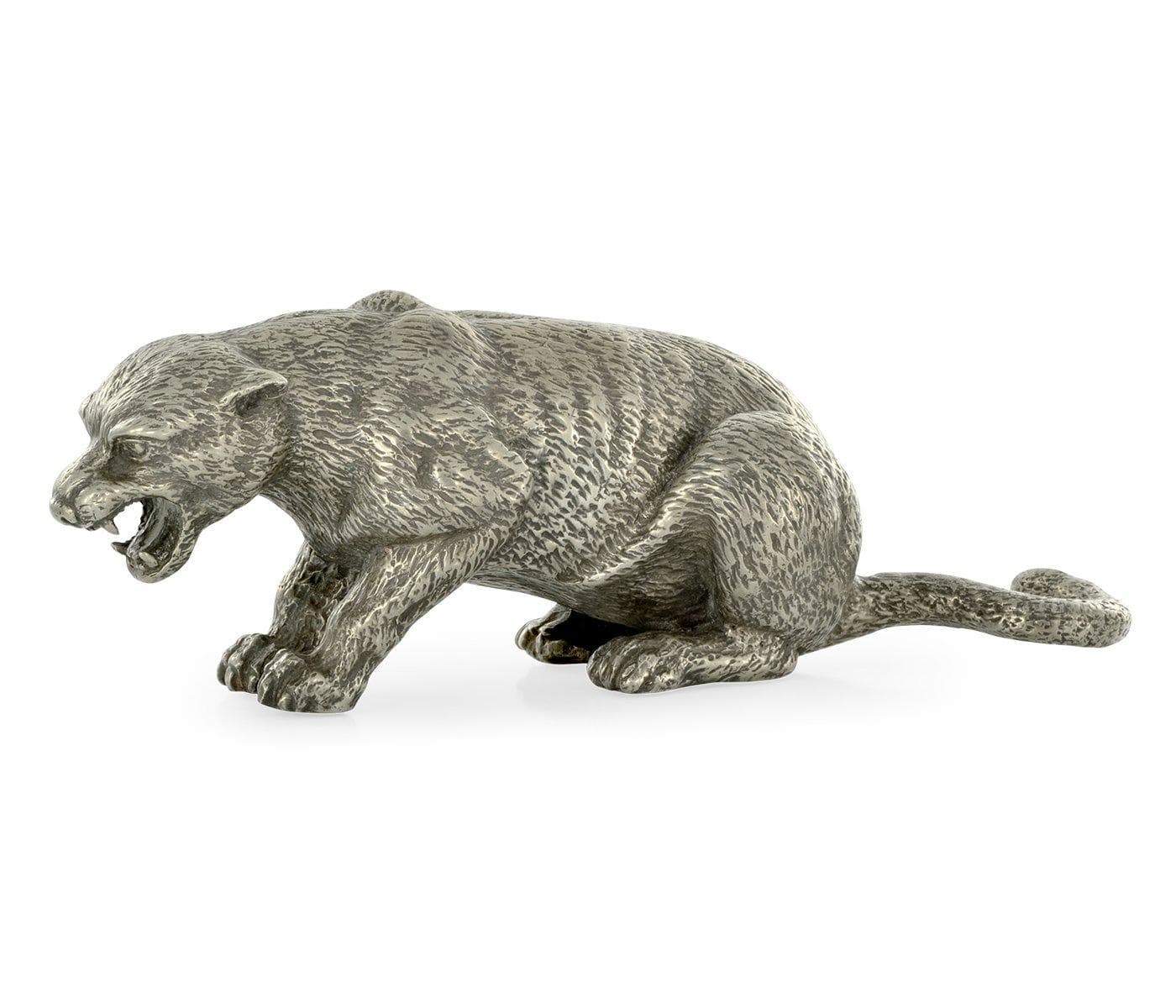 Jonathan Charles Accessories Jonathan Charles Panther Figurine in White Brass House of Isabella UK
