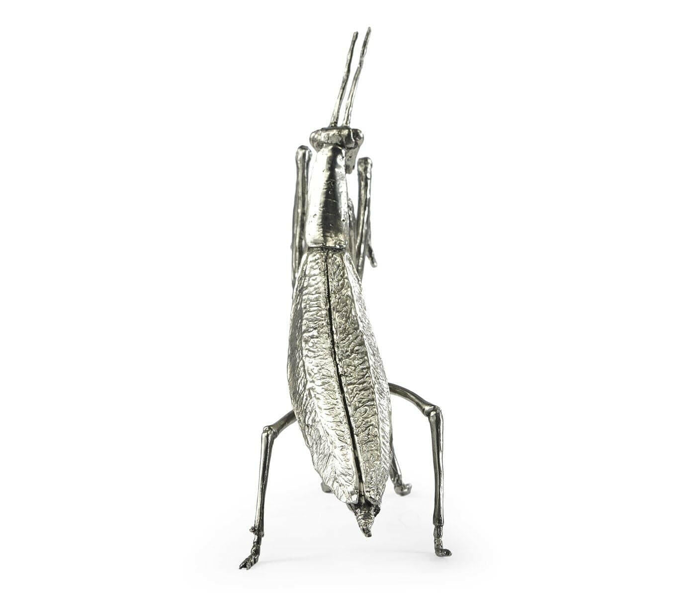 Jonathan Charles Praying Mantis Figurine in White Brass House of