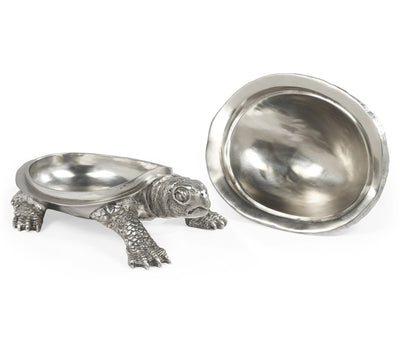 Jonathan Charles Accessories Jonathan Charles Turtle Figurine Box with Hatchling - Stainless Steel House of Isabella UK