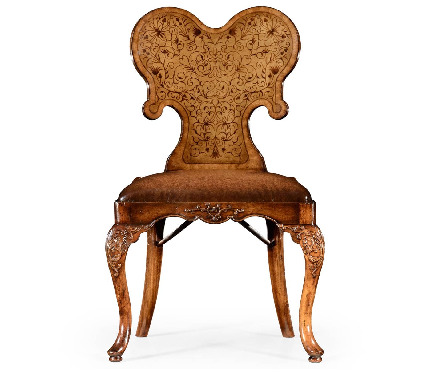 Jonathan Charles Dining Jonathan Charles Dining Chair George I - Brown Leather House of Isabella UK