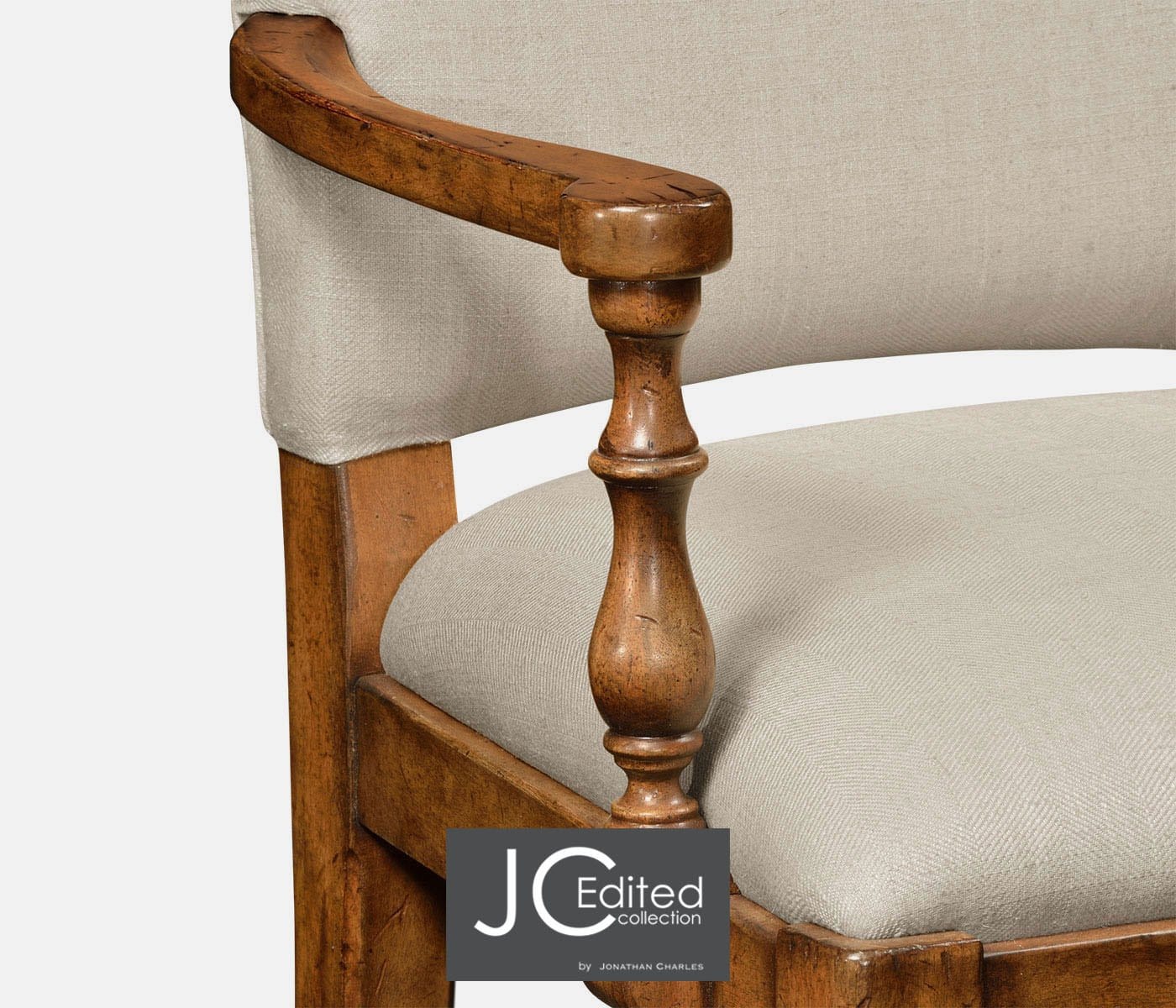 Jonathan Charles Dining Jonathan Charles Dining Chair with Arms Rustic in Mazo - Country Walnut House of Isabella UK