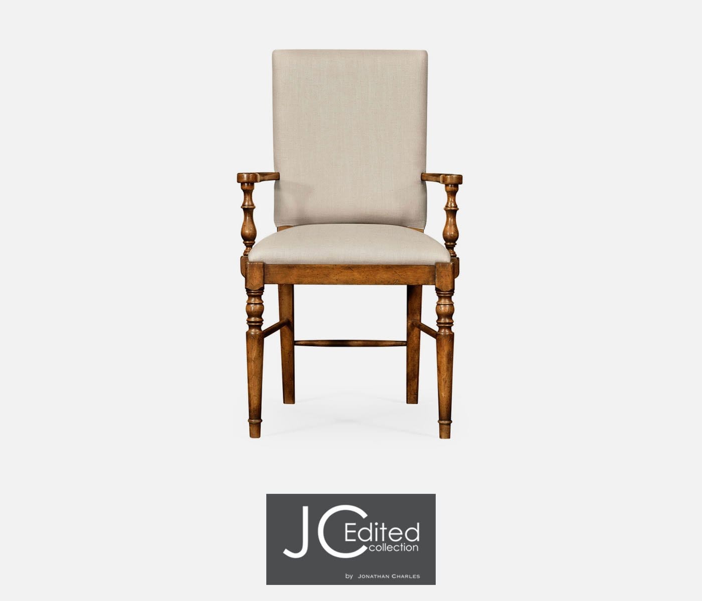 Jonathan Charles Dining Jonathan Charles Dining Chair with Arms Rustic in Mazo - Country Walnut House of Isabella UK