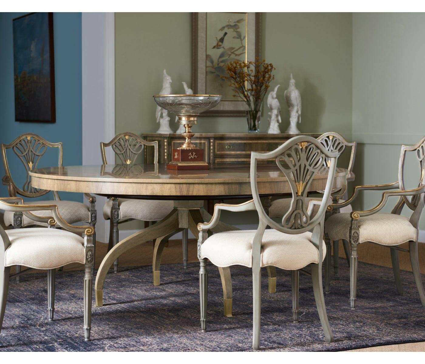 Jonathan Charles Dining Chair with Arms Sheraton in Mahogany Mazo House of Isabella UK